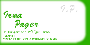 irma pager business card